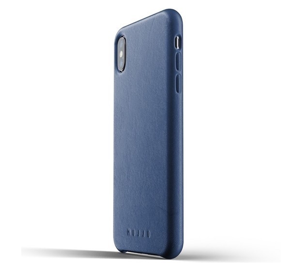 Mujjo Coque en cuir - iPhone XS Max - Bleu