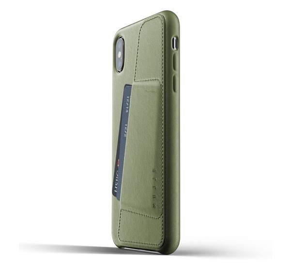 Mujjo Coque Cuir iPhone XS Max - Etui portefeuille - Vert