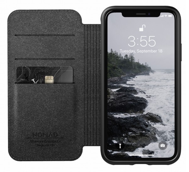 Nomad Rugged Folio Étui portefeuille en cuir iPhone X / XS Marron