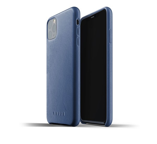 Mujjo - Coque iPhone 11 Pro Max de protection - en cuir - Bleue