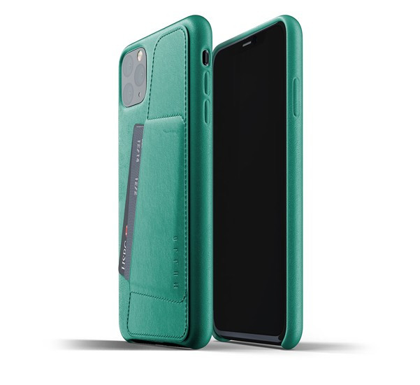 Mujjo - Coque iPhone 11 Pro Max portefeuille - en cuir - Vert