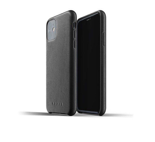 Mujjo - Coque iPhone 11 de protection - en cuir - Noire