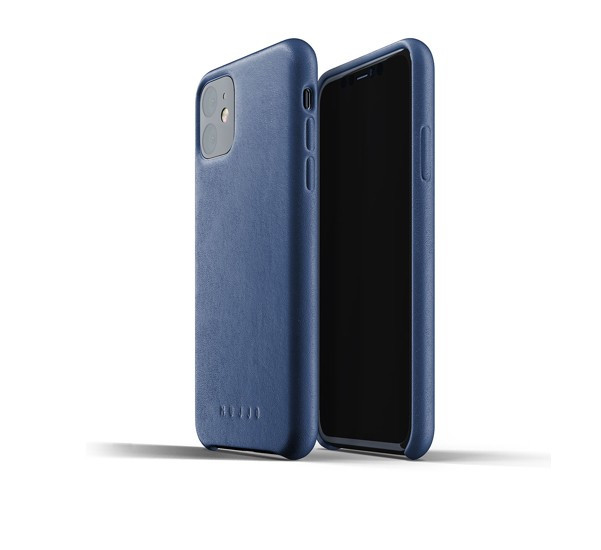 Mujjo - Coque iPhone 11 de protection - en cuir - Bleue