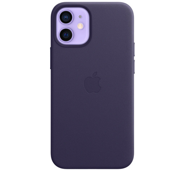 Apple Coque en cuir MagSafe pour iPhone 12 Mini - Violet foncé