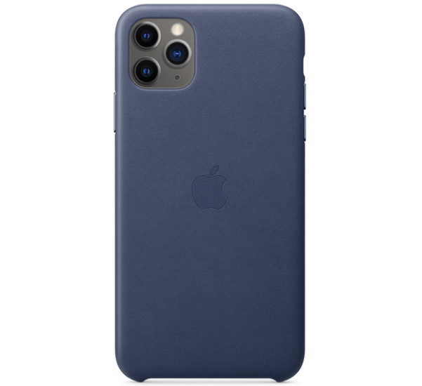 Apple Coque en cuir iPhone 11 Pro Max Bleu Minuit