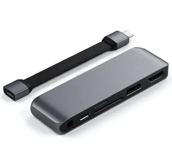 Satechi Aluminium USB-C Mobile Pro Hub SD grey