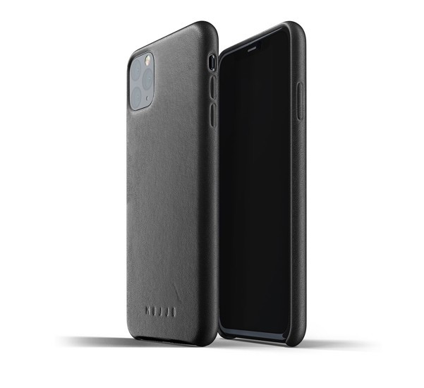 Mujjo - Coque iPhone 11 Pro Max de protection - en cuir - Noire