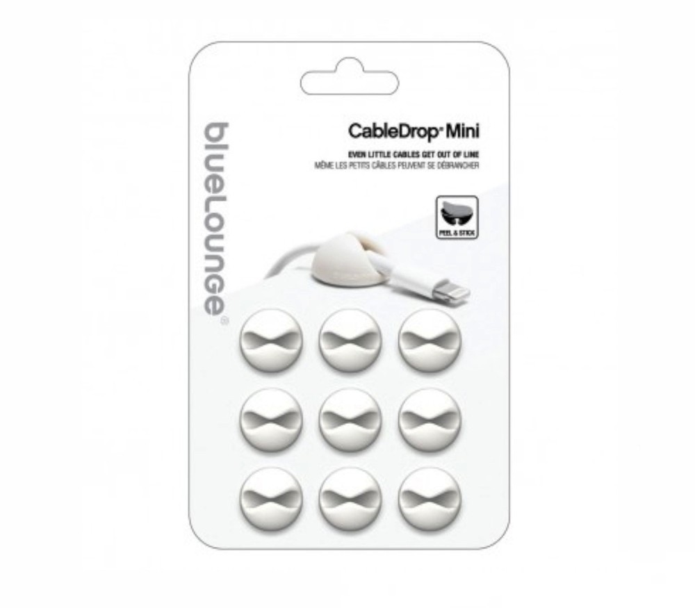 Bluelounge CableDrop Mini Pack de 9 Blanc