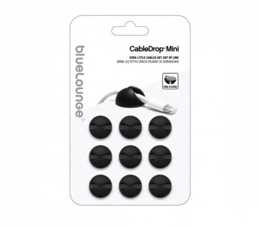 Bluelounge CableDrop Mini Pack de 9 Noir