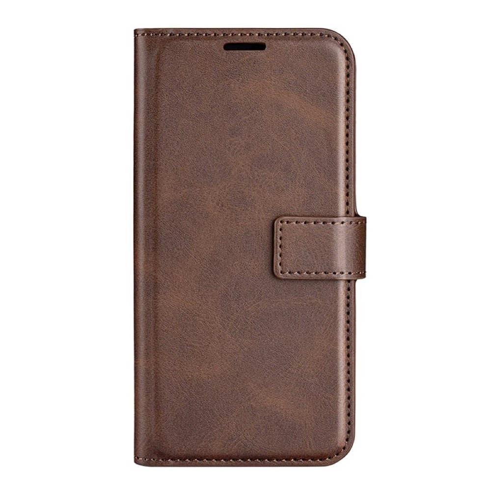 Casecentive Étui portefeuille en cuir avec fermeture iPhone 15 - Marron