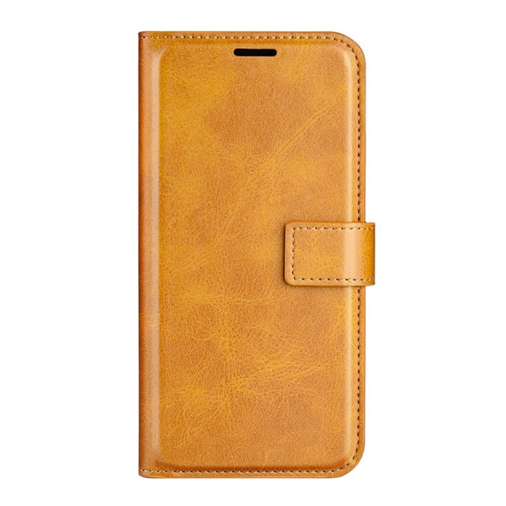 Casecentive Étui portefeuille en cuir avec fermeture iPhone 15 Pro Max - Camel