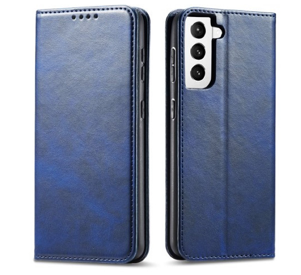 Casecentive - Étui portefeuille en cuir Galaxy S21 bleu