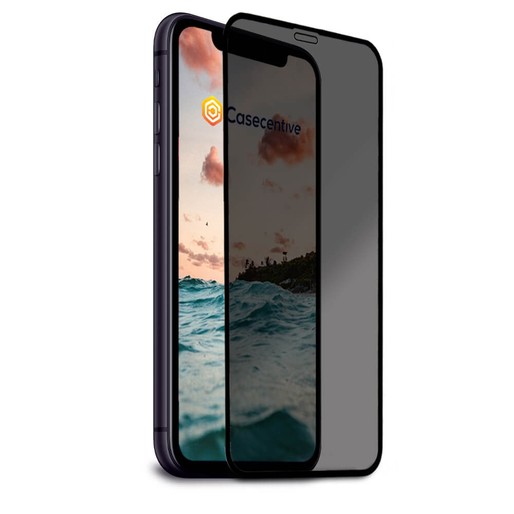 Casecentive - Vitre de protection en verre trempé 3D couverture totale - Anti-Espion - iPhone 11 Pro Max