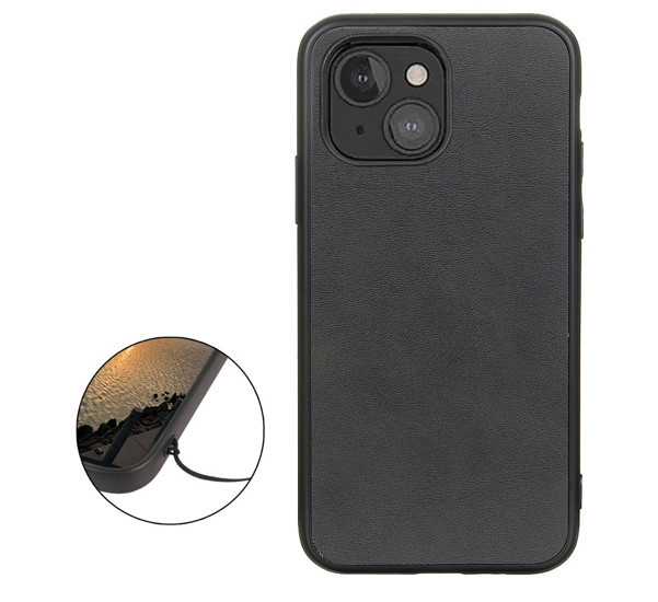 Casecentive Coque en cuir antichoc  iPhone 13 Mini - Noir