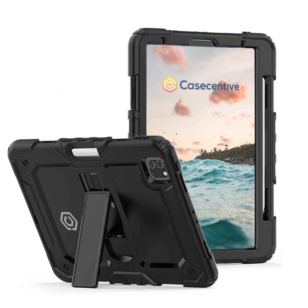 Casecentive Ultimate - Coque Antichoc - iPad Pro 12,9 pouces 2022 / 2021 / 2020 / 2018 Noir