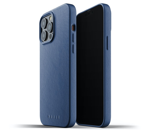 Mujjo - Coque cuir iPhone 13 Pro - Bleu