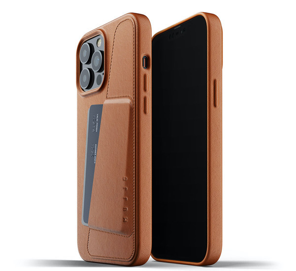 Mujjo - Coque cuir iPhone 13 Pro Max portefeuille - Marron