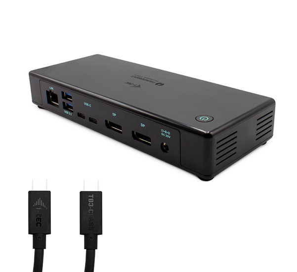 i-Tec - station d'accueil multi écran Thunderbolt 3  / USB-C double DisplayPort 4K - Noir 