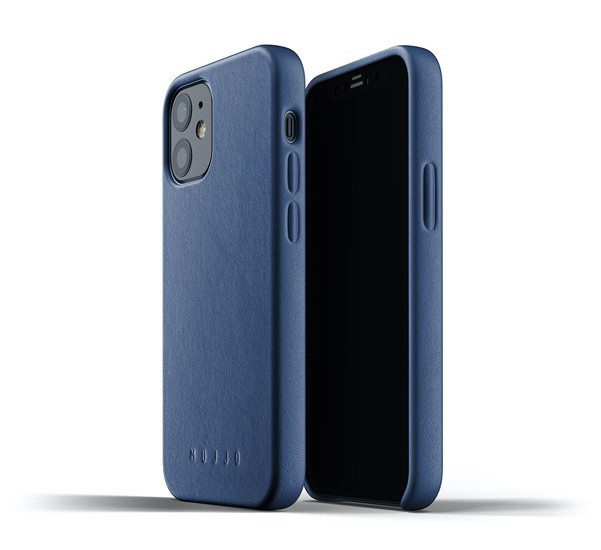 Mujjo - Coque cuir iPhone 12 Mini - Bleu