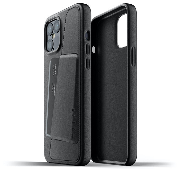Mujjo - Coque cuir iPhone 12 Pro Max portefeuille - Noir