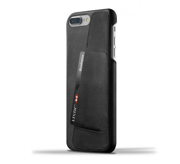 Mujjo - Coque portefeuille en cuir iPhone 7 Plus - Noir