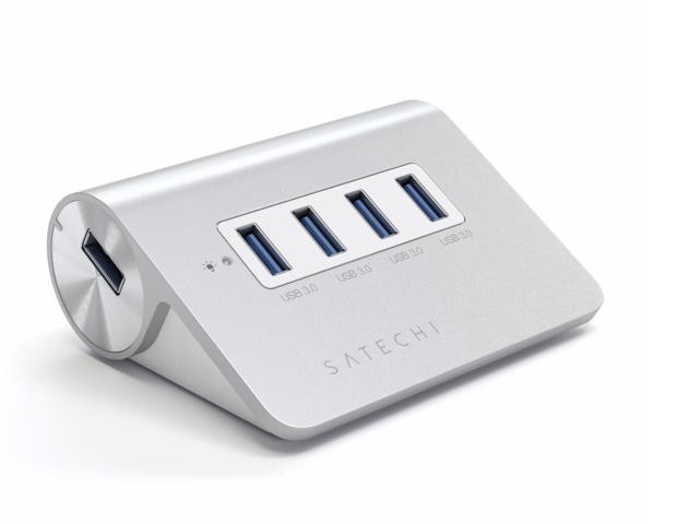 Satechi Adaptateur Hub USB 3.0 - 4 ports - Aluminium - Argent