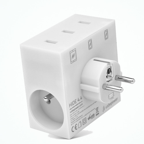 usbepower HIDE 5-en-1 - chargeur mural multiports - White