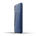 Mujjo Coque Cuir iPhone XS Max - Etui portefeuille - bleu