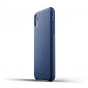 Mujjo Étui de protection en cuir iPhone XR bleu
