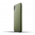 Mujjo Étui de protection en cuir iPhone XR vert olive