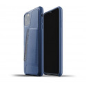 Mujjo - Coque iPhone 11 Pro Max portefeuille - en cuir - Bleue