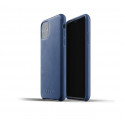Mujjo - Coque iPhone 11 de protection - en cuir - Bleue