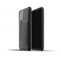 Mujjo - Coque iPhone 11 portefeuille - en cuir - Noire