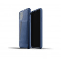 Mujjo - Coque iPhone 11 portefeuille - en cuir - Bleue