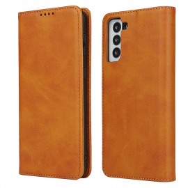 Casecentive Leren Wallet case Luxe Samsung Galaxy S21 Plus tan