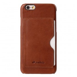 Melkco Back Cover iPhone 6 / 6S Case Card Slot Orange Brown