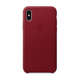 Apple - Coque iPhone X / XS - En cuir - Rouge