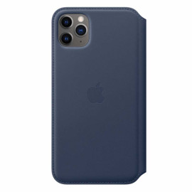 Apple - Étui portefeuille iPhone 11 Pro Max En cuir - Bleu