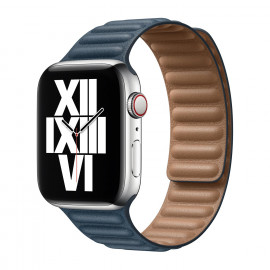 Apple - Bracelet à maillons cuir Apple Watch - S/M - 38mm / 40mm / 41mm - Baltic Blue