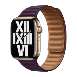 Apple - Bracelet à maillons cuir Apple Watch 38mm / 40mm Leather Link  -  S/M - Dark Cherry
