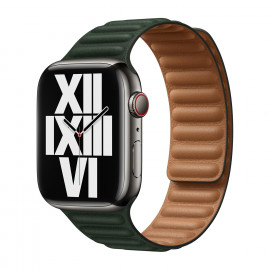 Apple Bracelet à maillons cuir  Apple Watch M/L 38mm / 40mm / 41mm Sequoia Vert