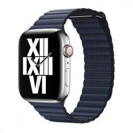 Apple - Bracelet Apple Watch en cuir 42mm / 44mm / 45mm / 49mm - Medium - Diver Blue
