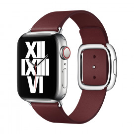 Apple - Bracelet Apple Watch 38mm / 40mm / 41mm Boucle moderne en cuir - Large - Garnet