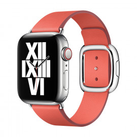 Apple - Bracelet Apple Watch 38mm / 40mm / 41mm Boucle moderne en cuir - Large - Pink Citrus