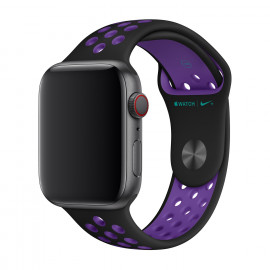 Apple - Bracelet Apple Watch Nike Sport 42mm / 44mm / 45mm / 49mm - Noir / Hyper Grape