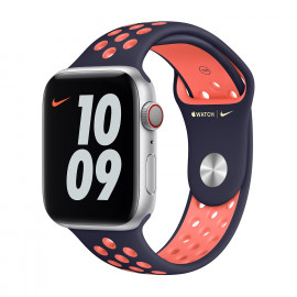 Apple - Bracelet Apple Watch Nike Sport  42mm / 44mm / 45mm / 49mm Blue Black / Bright Mango