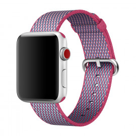 Apple Bracelet en nylon tissé pour Apple Watch 38mm / 40mm / 41mm - Berry