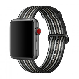 Apple Bracelet en nylon tissé Apple Watch 42mm / 44mm / 45mm / 49mm - Black Stripe