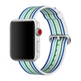 Apple - Bracelet en Nylon tissé Apple Watch 38mm / 40mm / 41mm - Rayure bleue