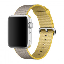 Apple - Woven Nylon Apple Watch 38mm / 40mm / 41mm - Jaune / Gris clair